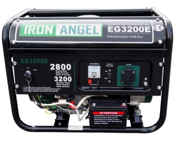 Бензиновый генератор тока Iron Angel EG3200E мощностью 3,2 кВт и электрозапуском двигателя