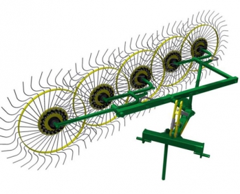 Грабли-ворошилки для минитрактора 5-ти колёсные