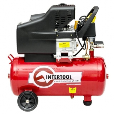 Компрессор 24 л, 1.5 кВт, 206 л/мин. INTERTOOL PT-0009