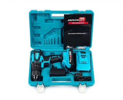 Аккумуляторный шуруповерт Grand Да-21 UBL с кейсом