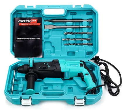 Перфоратор электрический Grand ПЭ-1500 (28 Bosch) с комплектом насадок