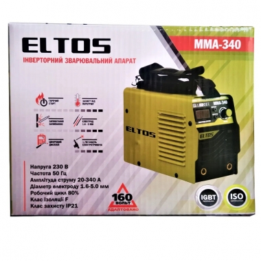 Сварочный инвертор Eltos ММА-340 NEW (дисплей)  для стройки